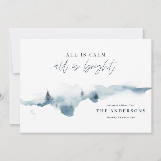 Carte Moderne minimum tout est calme vacances de Noël (Devant)