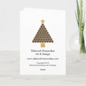 Carte moderne Monogramme Arbre de Noël - Chocolat (Dos)