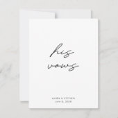 Carte Moderne Noir Blanc Calligraphie Mariage Ses Vaches (Devant)