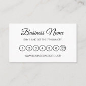 Carte moderne noire et blanche de fidélité (Dos)