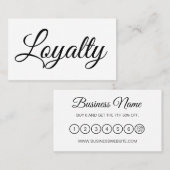 Carte moderne noire et blanche de fidélité (Devant / Derrière)