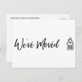 Carte moderne "Nous avons bougé" avec dessin de la (Devant / Derrière)