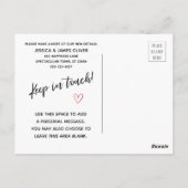 Carte moderne "Nous avons bougé" avec dessin de la (Dos)