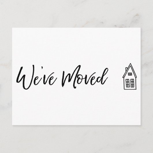 Carte moderne "Nous avons bougé" avec dessin de la (Devant)