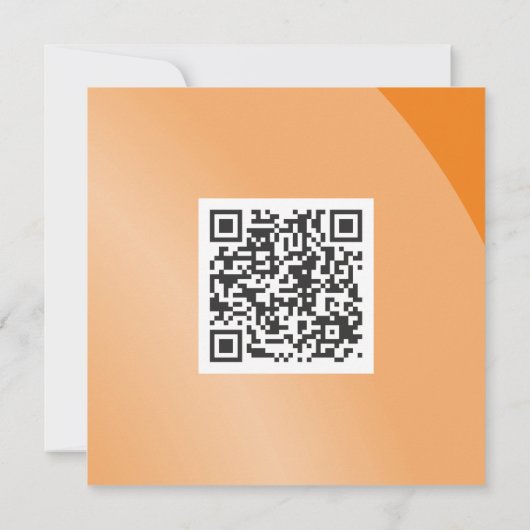 Carte Moderne Orange Monochrome Moderne Ombré Qr Code (Dos)