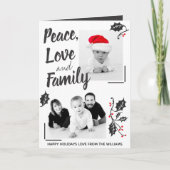 Carte Moderne Paix Amour et Famille Photo personnalisée (Devant)