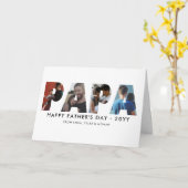 Carte Moderne PAPA 4 Collage de photos Joyeuse Fête des  (Fleur jaune)