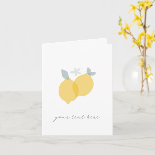 Carte Moderne Pastel Citrus Lemons (Fleur jaune)