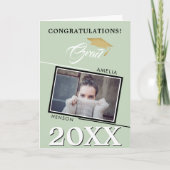 Carte Moderne Pastel Green Grad Photo Graduation (Devant)