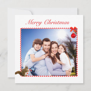Carte Moderne photo de famille personnalisée et Noël ave