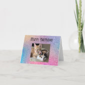 Carte Moderne Photo-Texte Colorés Ajouter | Joyeux Anniv (Devant)