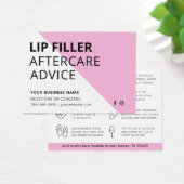 Carte moderne Pink Lip Filler Instructions de soin (Bureau)