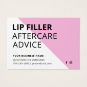 Carte moderne Pink Lip Filler Instructions de soin (Devant)