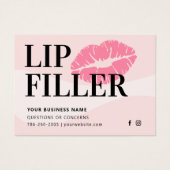 Carte moderne Pink Lip Filler Instructions de soin (Devant)