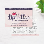 Carte moderne Pink Lip Filler Instructions de soin (Bureau)