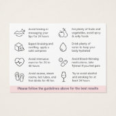 Carte moderne Pink Lip Filler Instructions de soin (Dos)