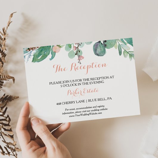 Carte moderne Pink Tropical Floral Wedding