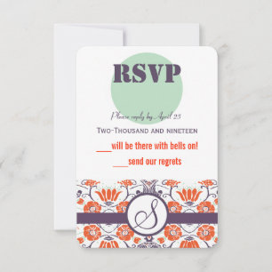 Carte Moderne Purple Aqua Mint Mariage de typographie mo