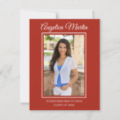 Carte Moderne Red Graduation 3 Classe photo 2022 (Devant)