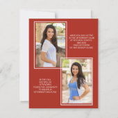 Carte Moderne Red Graduation 3 Classe photo 2022 (Dos)