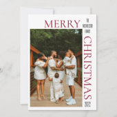 Carte moderne Red Merry Christmas Photo Holiday (Devant)