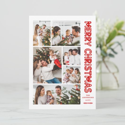 Carte moderne Retro Joyeux Noël (Debout devant)