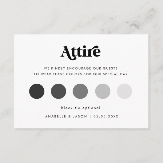 Carte moderne Retro Mariage Attiré Guest (Devant)