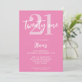 Carte Moderne rose élégant 21e anniversaire (Debout devant)