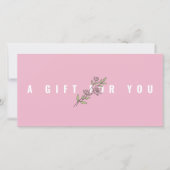 Carte Moderne Rose Floral Ajouter Logo Certificat cadeau (Devant)