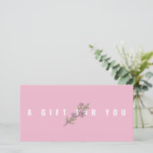 Carte Moderne Rose Floral Ajouter Logo Certificat cadeau (Debout devant)