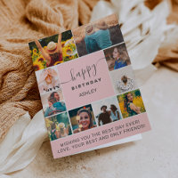 Moderne rose simple anniversaire 10 photo collage 