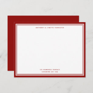 Carte moderne Ruby Rouge Nom et adresse