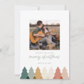 Carte moderne Russe de Noël Arbre photo Plat Card (Devant)