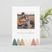 Carte moderne Russe de Noël Arbre photo Plat Card (Debout devant)