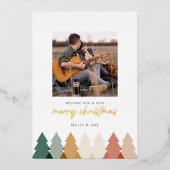 Carte moderne Russe de Noël Arbre plat (Recto)