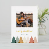 Carte moderne Russe de Noël Arbre plat (Debout devant)