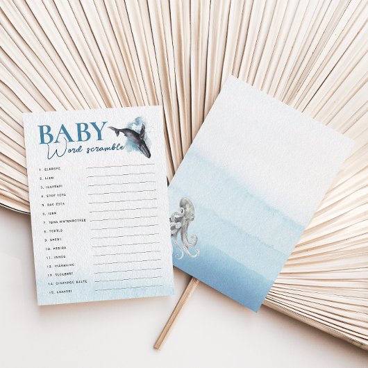 Carte moderne Rustic Ocean Word Bébé