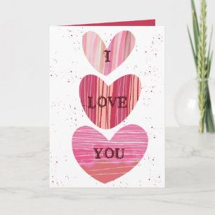 Carte Moderne Saint Valentin Cœurs Roses 