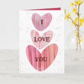 Carte moderne Saint-Valentin Cœurs roses Je t'aime (Fleur jaune)