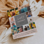 Carte Moderne simple anniversaire rose 10 photo collage<br><div class="desc">Moderne simple rose d'anniversaire 10 grille de collage photo avec rose pastel et gris clair couleurs modifiables et typographie moderne.</div>