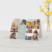Carte Moderne simple anniversaire sauge vert 12 photo co (Fleur jaune)