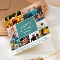 Moderne simple anniversaire turquoise 10 photo col