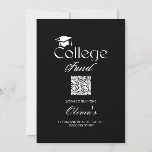 Carte Moderne Simple Avec Code QR Pour College Fun (Devant)
