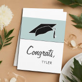 Carte Moderne Simple Bleu Congrats Graduation