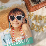 Carte Moderne Simple Chic Photo personnalisée Accueil An<br><div class="desc">Le design est moderne et simple. Ajoutez une photo personnalisée du célébrant d'anniversaire et ajoutez son nom,  ajoutez un message personnalisé</div>
