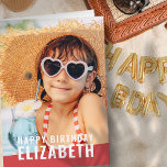 Carte Moderne Simple Chic Photo personnalisée Accueil An<br><div class="desc">Le design est moderne et simple. Ajoutez une photo personnalisée du célébrant d'anniversaire et ajoutez son nom,  ajoutez un message personnalisé</div>