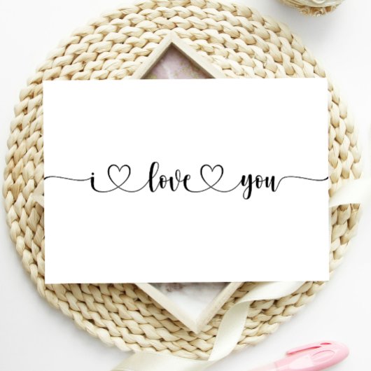Carte Moderne Simple Coeur I Love You
