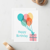 Carte moderne simple colorée heureuse d'anniversai (Devant/Arrière en situation)