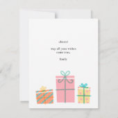 Carte moderne simple colorée heureuse d'anniversai (Dos)