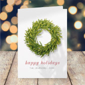 Carte Moderne Simple Élégant Chic Wreath de Noël